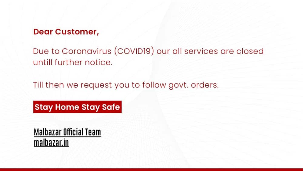 Notice Malbazar Official Delivery Service - Coronavirus